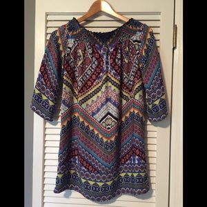 Multi-color off shoulder dress